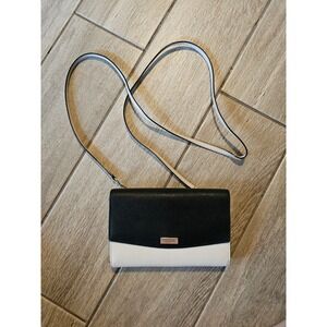 Kate Spade New York Crossbody Wallet Bag – Black & White – Saffiano Leather